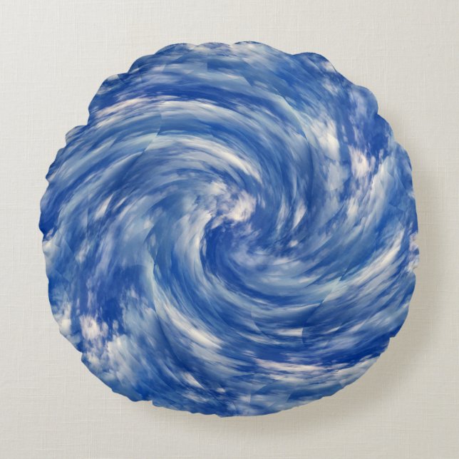 Twirling clouds...... round cushion (Front)