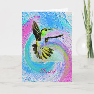 Twirling Hummingbird Note Card