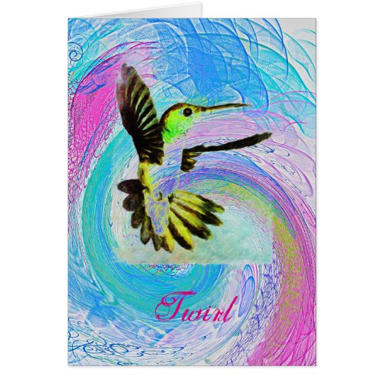 Twirling Hummingbird Note Card