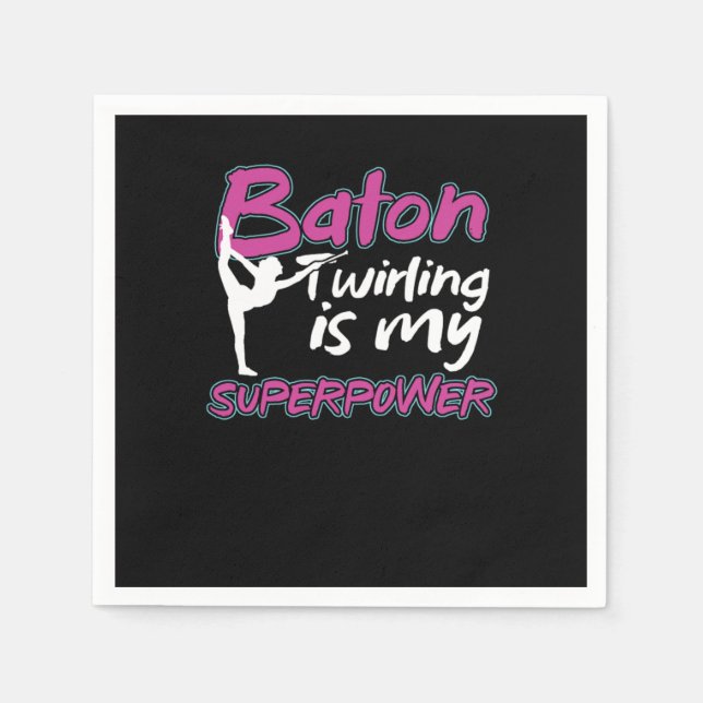 Twirling Spinning Gymnastics Gymnasts Baton Twirli Napkin (Front)