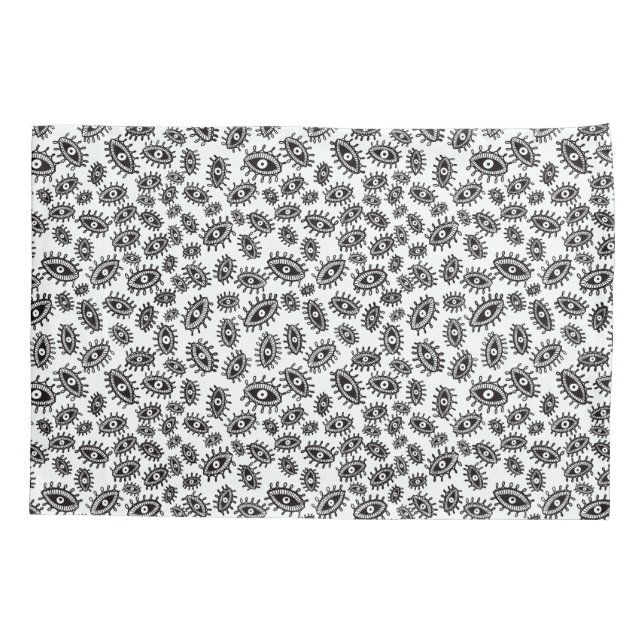 Twirly eyes white pillowcase (Back)