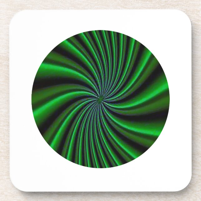 Twirly Green Design Coaster (Front)