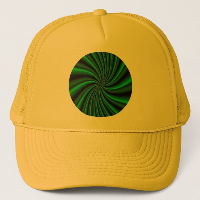 Twirly Green Design Trucker Hat (Front)