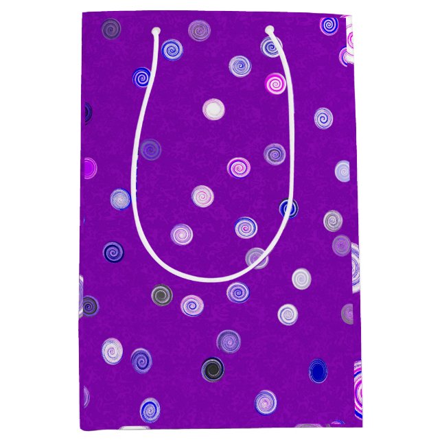 Twirly Polka Dot Purple Gift Bag (Front)