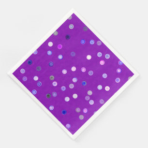 Twirly Polka Dot Purple Paper Party Napkins