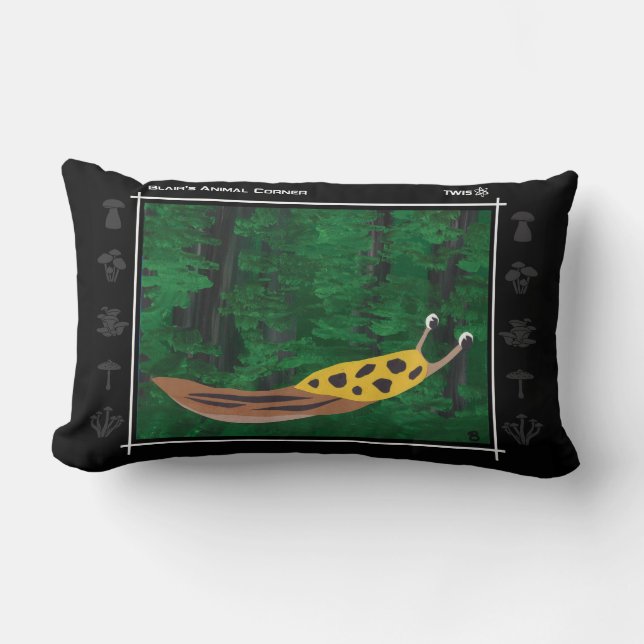 TWIS Pillow: Blair's Animal Corner Banana Slug Lumbar Cushion (Front)