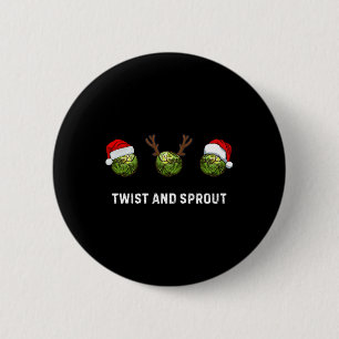 Twist And Sprout Christmas Dad Gift Brussel Sprout 6 Cm Round Badge