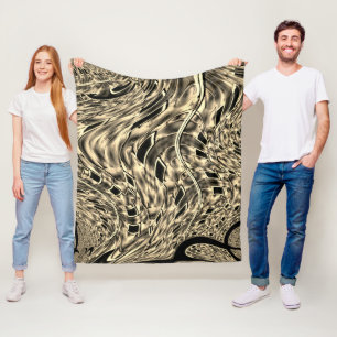 Twist mirrored a strong line beige or khaki shade fleece blanket