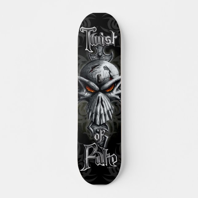 Twist of Fate Skull Skateboard (Front)