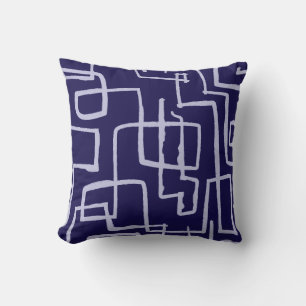Twist & Turn Navy White Throw Pillow