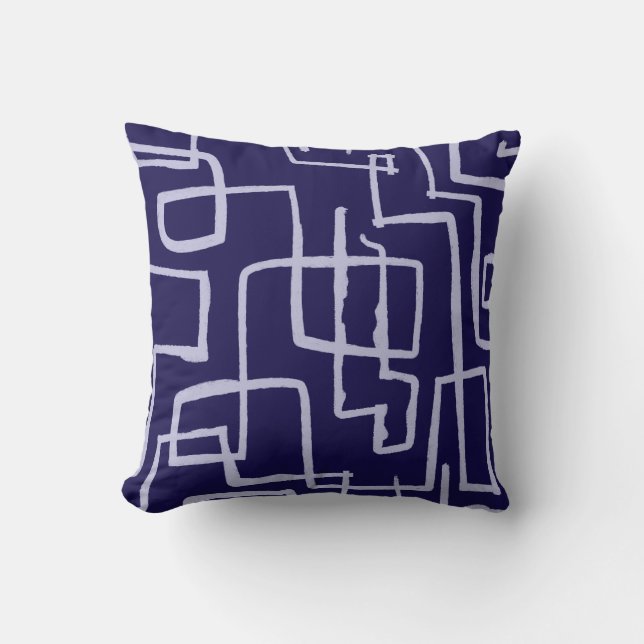 Twist & Turn Navy White Throw Pillow (Front)