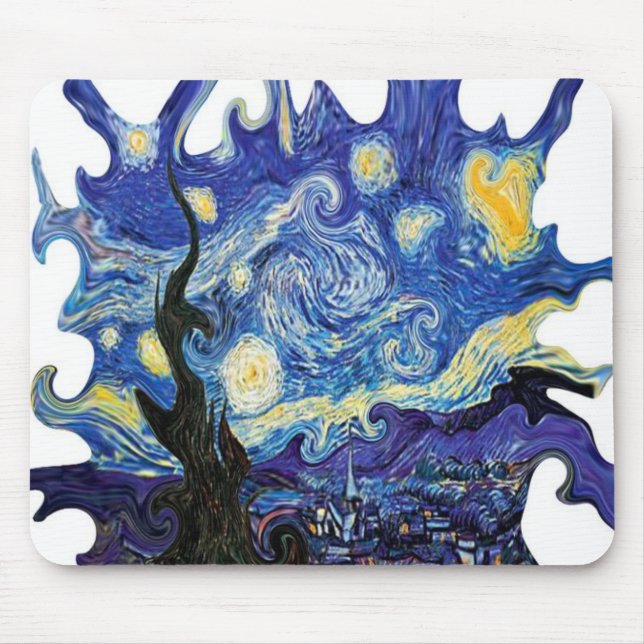 Twisted Art Van Gogh Starry Night Mouse Mat (Front)