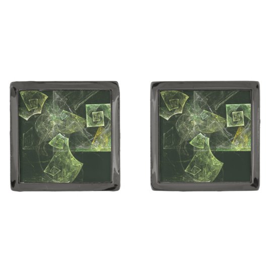 Twisted Balance Abstract Art Gunmetal Finish Cufflinks