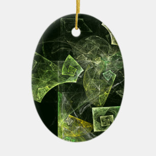 Twisted Balance Abstract Art Oval Ornament