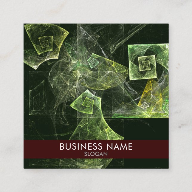 Twisted Balance Abstract Art Professional Square Business Card (Front)
