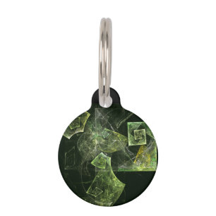 Twisted Balance Abstract Art Round Pet Tag