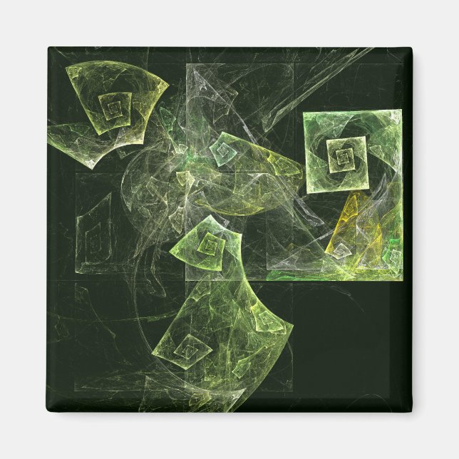 Twisted Balance Abstract Art Square Magnet (Front)