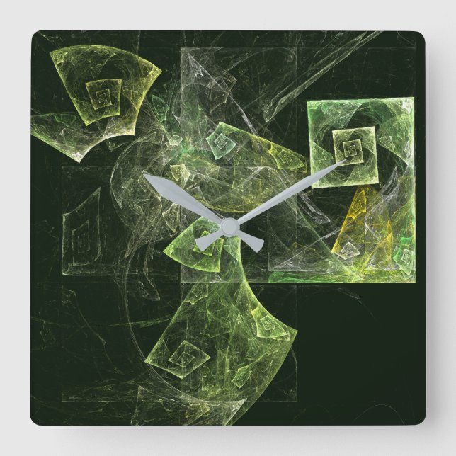 Twisted Balance Abstract Art Square Wall Clock (Front)