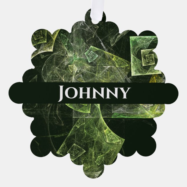 Twisted Balance Abstract Art Tree Decoration Card (Front)