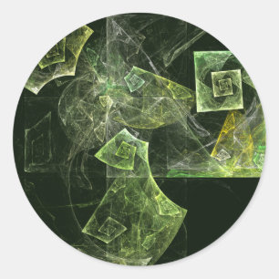 Twisted Balance Fractal Geometry Light Abstract Classic Round Sticker