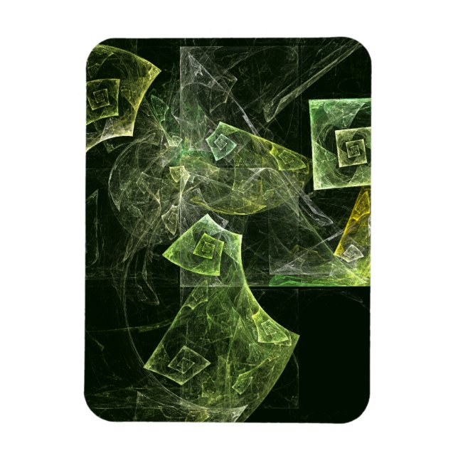 Twisted Balance Fractal Geometry Light Abstract Magnet (Vertical)