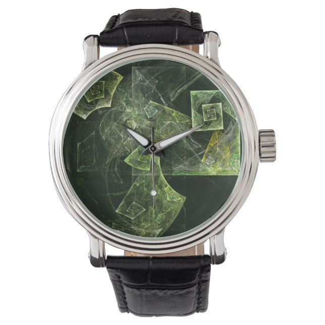 Twisted Balance Fractal Geometry Light Abstract Watch (Front)