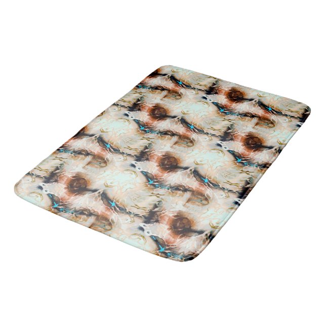 Twisted beige texture with burnt and sunken tones  bath mat (Angled)
