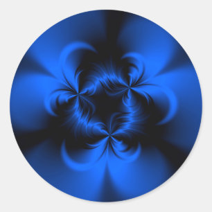Twisted Blue Classic Round Sticker