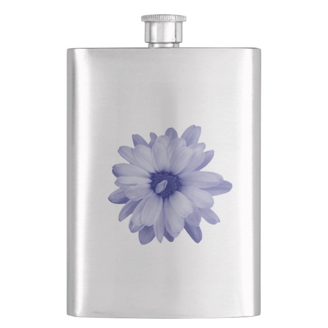 twisted blue petal hip flask (Front)