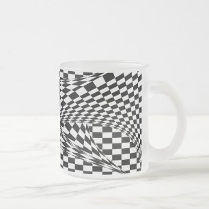 Twisted Checkers by Kenneth Yoncich Frosted Glass Coffee Mug