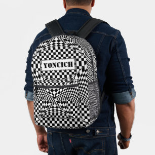 Twisted Checkers by Kenneth Yoncich Printed Backpack