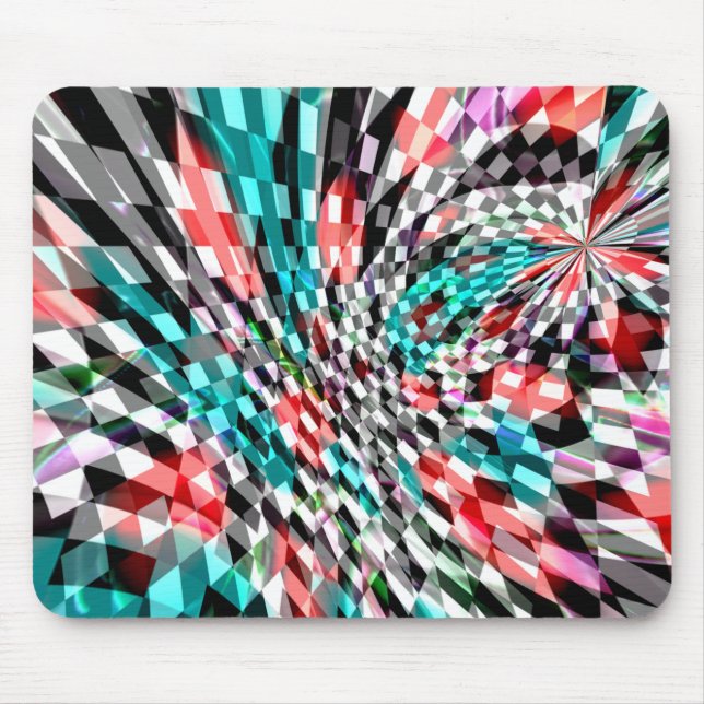 Twisted chess under red and blue colour, panorama  mouse mat (Front)