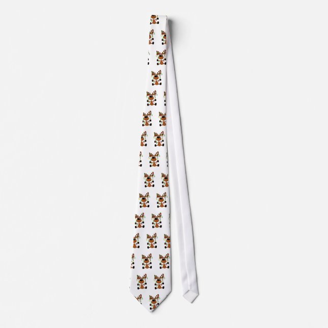 Twisted Christmas Moose Tie (Front)