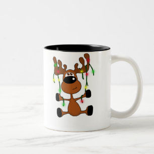 Twisted Christmas Moose Two-Tone Coffee Mug