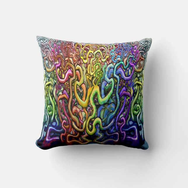 Twisted Colours Throw Pillow (Front)