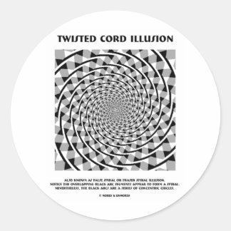 Twisted Cord Illusion (False Spiral) Classic Round Sticker