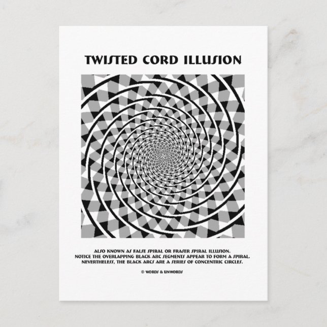Twisted Cord Illusion (False Spiral) Postcard (Front)