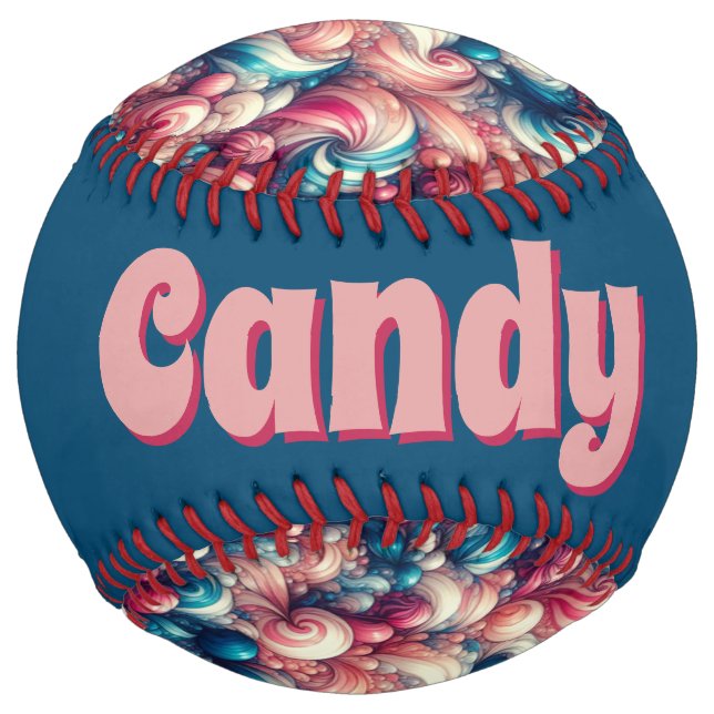 Twisted Cotton Candy (personalise) Softball (Back)