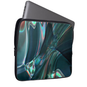 Twisted curves in dark shades to silvery light laptop sleeve
