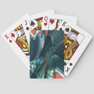Twisted curves in dark shades to silvery light playing cards