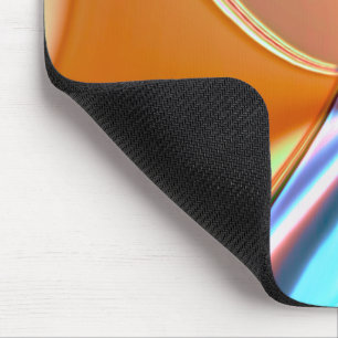 Twisted curves in nickeled blue and acrylic orange mouse mat