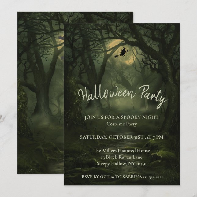 Twisted Forest Halloween Party Invitation (Front/Back)