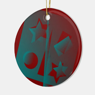 twisted geometry ceramic tree decoration