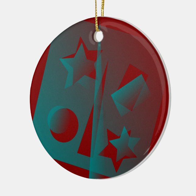 twisted geometry ceramic tree decoration (Left)