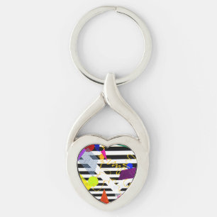 twisted heart key chain