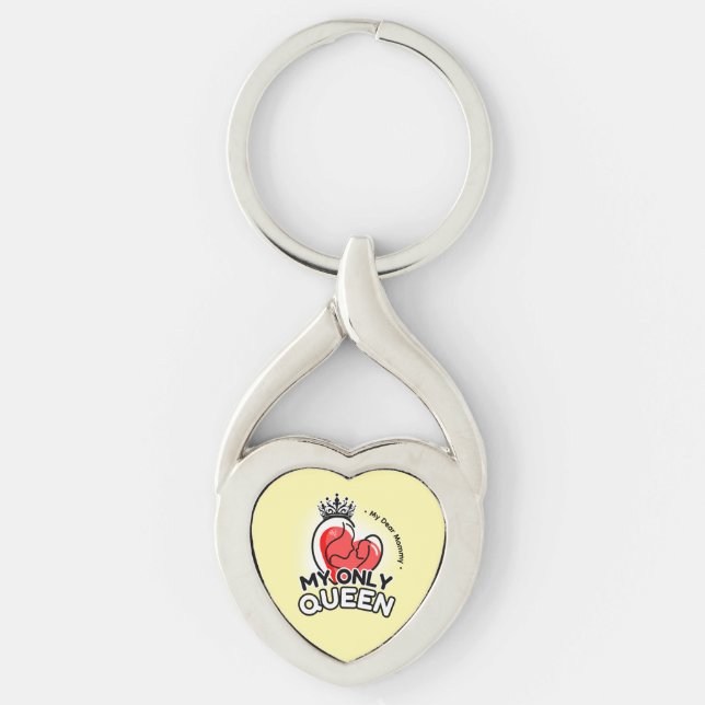 Twisted Heart Keychain : My Only Queen (yellow) (Front)