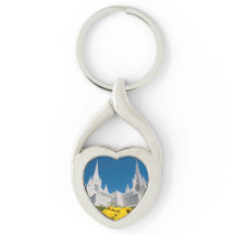 Twisted Heart Metal Keychain San Diego Temple