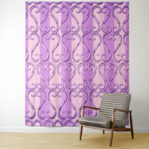 Twisted Hearts Pink & Purple Photography Backdrop Tapestry