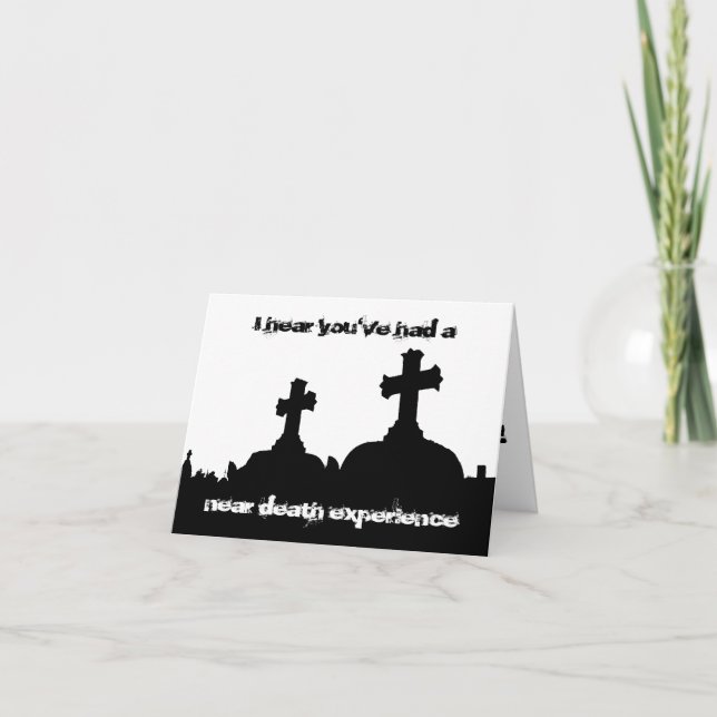 Twisted humor cemetery silhouette birthday card (Front)