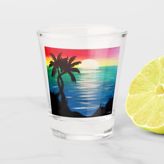 Twisted Palms Jamaican Sunset Shot Glass (Front)